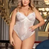 Body dentelle brodée armatures et rayures verticales