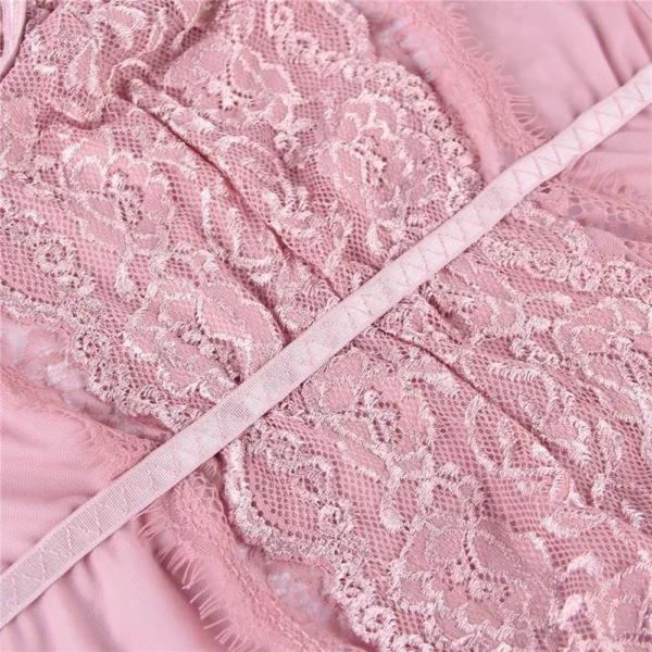 Body dentelle florale ficelles poitrine et mousseline (rose, dentelle brodée) Body dentelle florale ficelles poitrine et mousseline
