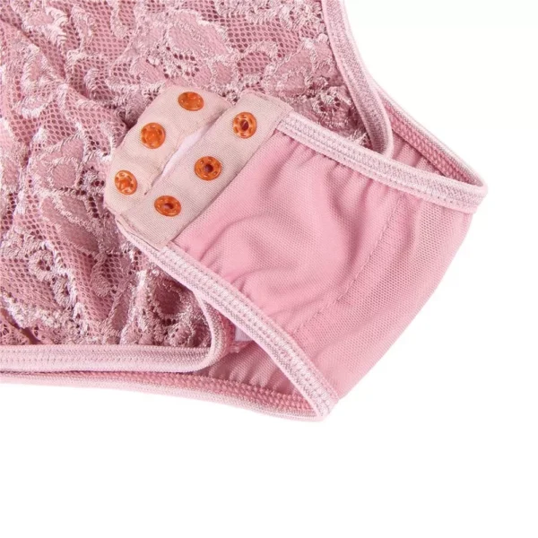 Body dentelle florale ficelles poitrine et mousseline (rose, fermeture entrejambe) Body dentelle florale ficelles poitrine et mousseline