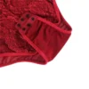 Body dentelle florale ficelles poitrine et mousseline (rouge, fermeture entrejambe) Body dentelle florale ficelles poitrine et mousseline