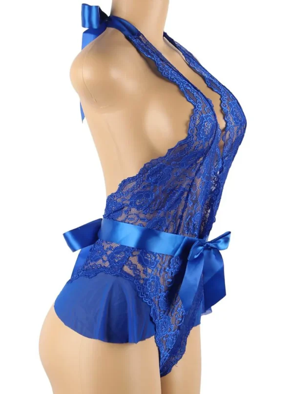 Body dentelle transparente et décolleté V