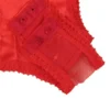 Body guêpière dentelle et micro-résille (rouge, détail fermeture entrejambe) Body guêpière dentelle et micro-résille