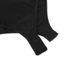 Body noir dentelle florale col arrondi manches longues (boutons pression entrejambe) Body noir dentelle florale col arrondi manches longues