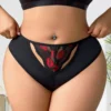 Culotte noire dentelle et motifs bisou - Kiss Me (4) Culotte noire dentelle et motifs bisou - Kiss Me