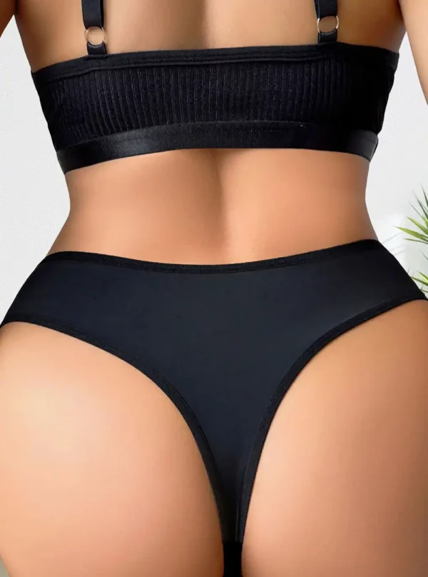 Culotte noire dentelle et motifs bisou - Kiss Me (5) Culotte noire dentelle et motifs bisou - Kiss Me