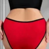Culotte rouge et noire échancrée Valentina (dos) Culotte rouge et noire échancrée Valentina