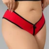 Culotte rouge et noire échancrée Valentina (profil) Culotte rouge et noire échancrée Valentina