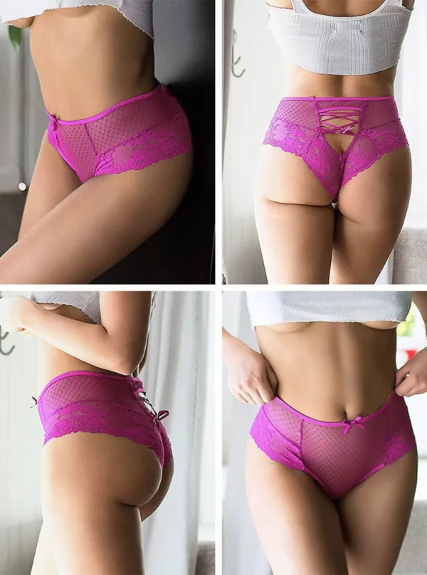 Culotte taille haute en dentelle (rose) Culotte taille haute en dentelle