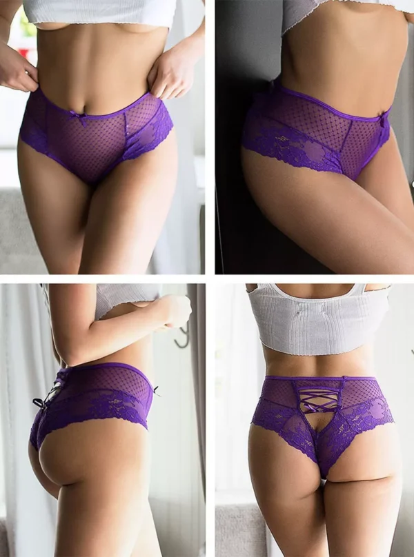 Culotte taille haute en dentelle (violet) Culotte taille haute en dentelle