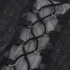 Ensemble lingerie noir harnais et porte-jarretelles (tissu résille et lacets) Ensemble lingerie noir harnais et porte-jarretelles