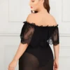 Nuisette noire épaules dénudées et coupe ample
