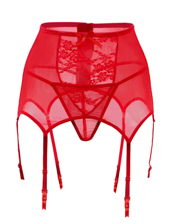 Porte-jarretelles taille haute pin-up (rouge) Porte-jarretelles taille haute pin-up