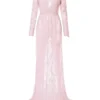 Robe longue en dentelle transparente (rose) Robe longue en dentelle transparente