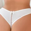 String à rayures et lacets Charisma (blanc, vue de dos) String à rayures et lacets Charisma
