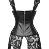 Bustier Cuir et Dentelle Noir (arrière, vue réelle) Bustier Cuir et Dentelle Noir
