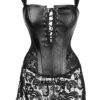 Bustier Cuir et Dentelle Noir (avant, vue réelle) Bustier Cuir et Dentelle Noir