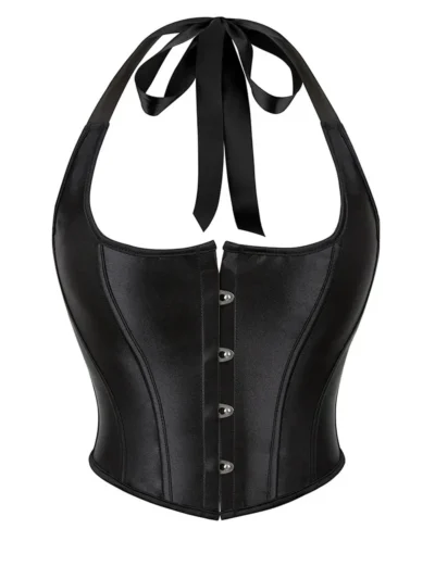 Bustier satin noir Paula