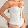 Corset Blanc de Mariée (vue profil droit) Corset Blanc de Mariée Amélia