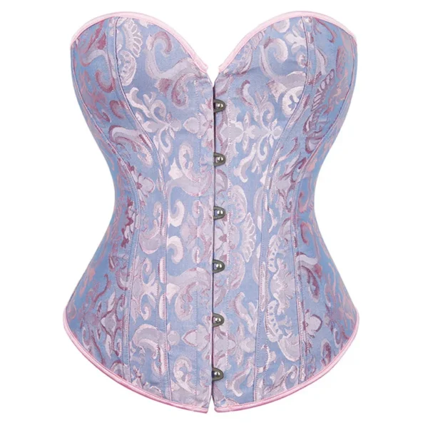 Corset bleu et rose pastel Sidonie (2) Corset bleu et rose pastel Sidonie