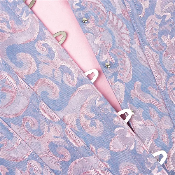 Corset bleu et rose pastel Sidonie (3) Corset bleu et rose pastel Sidonie