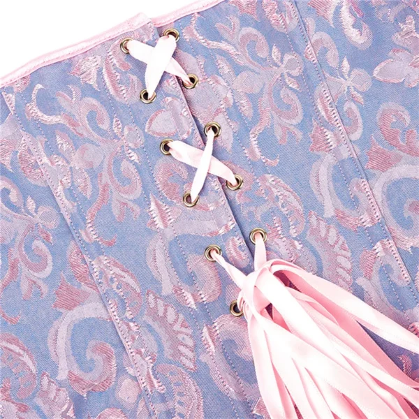 Corset bleu et rose pastel Sidonie (7) Corset bleu et rose pastel Sidonie