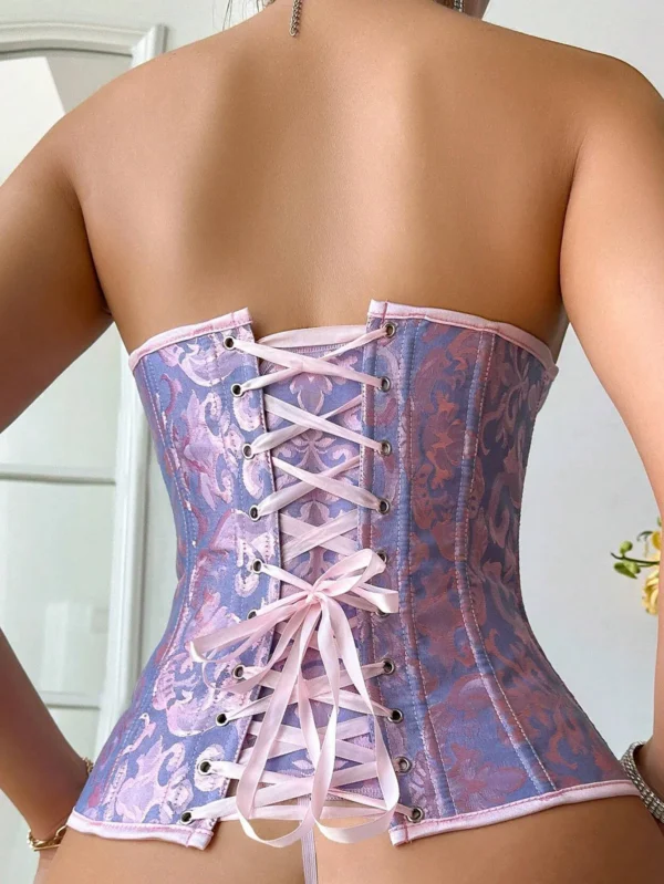 Corset bleu et rose pastel Sidonie (9) Corset bleu et rose pastel Sidonie