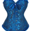 Corset bustier bleu Juliette (vue réelle de face) Corset bustier bleu Juliette