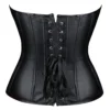 Corset bustier en cuir noir zippé Cléa