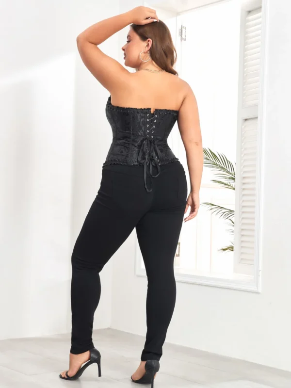 Corset bustier noir brodé Élina