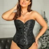 Corset bustier noir classique Hester (1) Corset bustier noir classique Hester