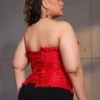 Corset bustier rouge Glamour (vue de dos) Corset bustier rouge Glamour