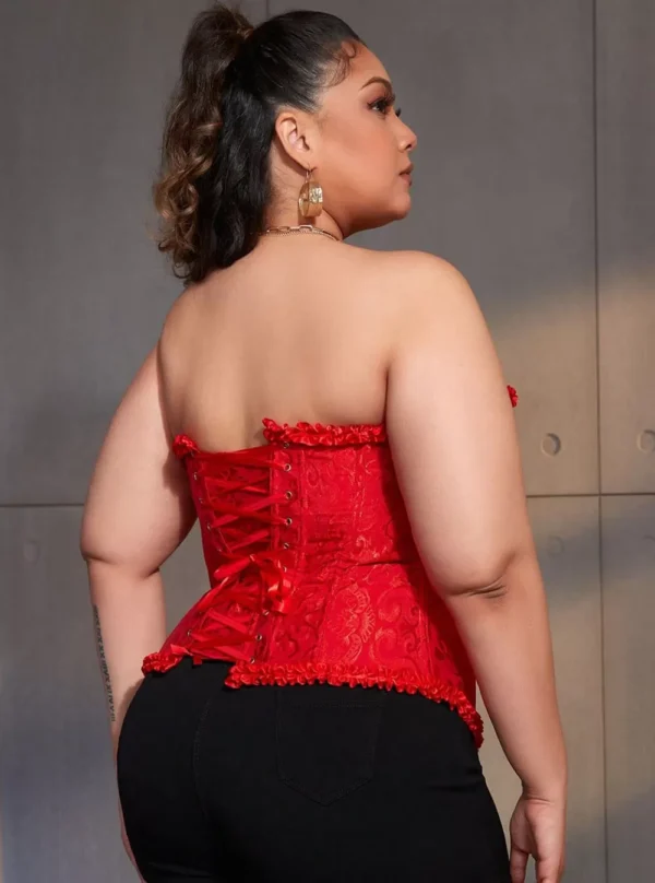 Corset bustier rouge Glamour (vue de dos) Corset bustier rouge Glamour