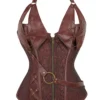 Corset bustier steampunk marron Avalon (1) Corset bustier steampunk marron Avalon