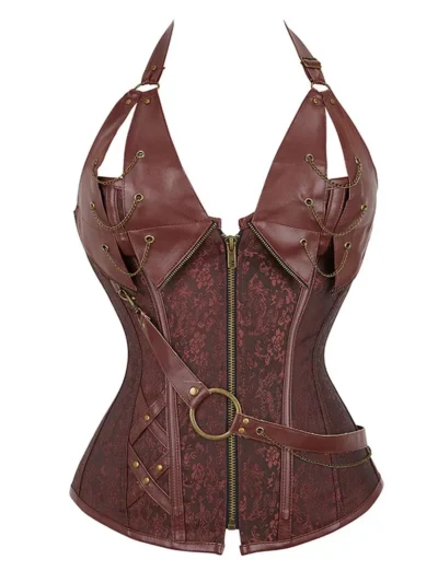 Corset bustier steampunk marron Avalon