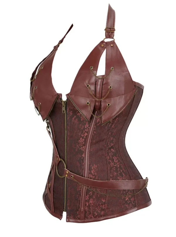 Corset bustier steampunk marron Avalon (3) Corset bustier steampunk marron Avalon