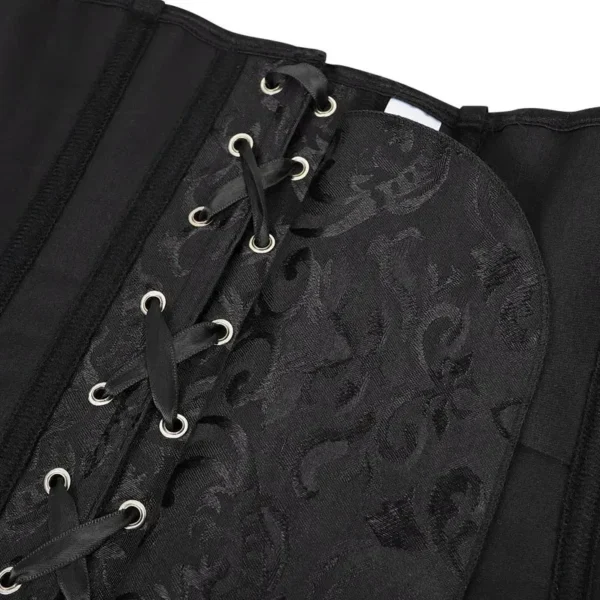 Corset chic noir avec épaules en dentelle Gloria (4) Corset chic noir avec épaules en dentelle Gloria