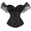 Corset chic noir avec épaules en dentelle Gloria (7) Corset chic noir avec épaules en dentelle Gloria