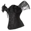 Corset chic noir avec épaules en dentelle Gloria (8) Corset chic noir avec épaules en dentelle Gloria