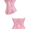 Corset femme rose broderies florales Cassia