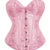 Corset femme rose broderies florales Cassia