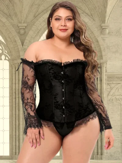 Corset gothique noir Ravenna (1) Corset gothique noir Ravenna