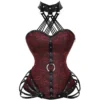 Corset gothique rouge à harnais Rêves de Cuir