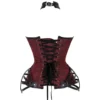 Corset gothique rouge à harnais Rêves de Cuir