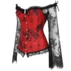 Corset gothique rouge et noir Grenat