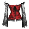 Corset gothique rouge et noir Grenat
