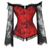 Corset gothique rouge et noir Grenat