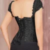 Corset noir élégant à bretelles Sibylle (vue de dos) Corset noir élégant à bretelles Sibylle