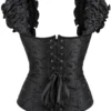 Corset noir élégant à bretelles Sibylle (vue réelle, arrière) Corset noir élégant à bretelles Sibylle