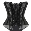 Corset résille transparent noir Hanouk (vue réelle de dos) Corset résille transparent noir Hanouk