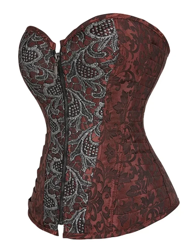 Corset rétro marron Marinella (brocart marron) Corset rétro marron Marinella